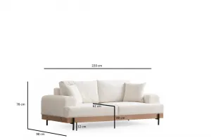 Trojmiestna pohovka Eti Oak 3 Seater - White