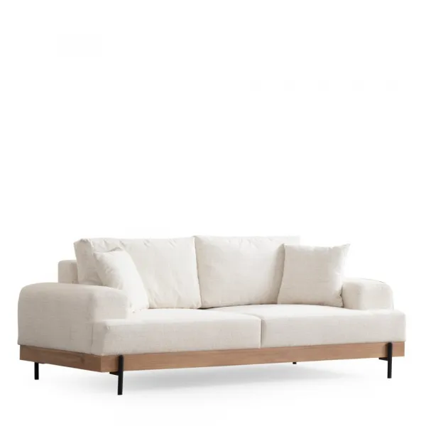 Trojmiestna pohovka Eti Oak 3 Seater - White