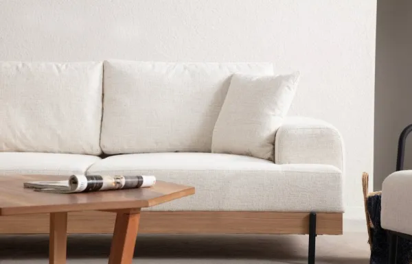 Trojmiestna pohovka Eti Oak 3 Seater - White