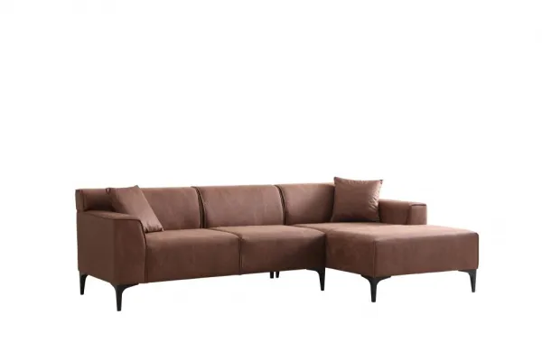 Rohová sedacia súprava / Rohová pohovka New Petra R Corner - Cognac