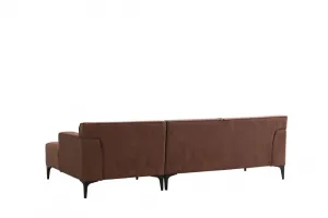 Rohová sedacia súprava / Rohová pohovka New Petra R Corner - Cognac