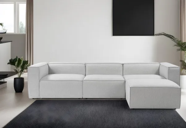 Hanah Home Rohová sedací souprava Fora 296 cm šedá pravá