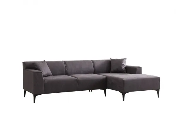 Rohová sedacia súprava / Rohová pohovka New Petra R Corner - Anthracite