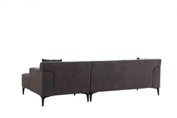 Rohová sedacia súprava / Rohová pohovka New Petra R Corner - Anthracite