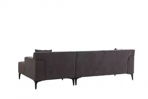 Rohová sedacia súprava / Rohová pohovka New Petra R Corner - Anthracite