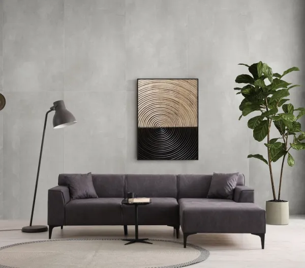 Rohová sedacia súprava / Rohová pohovka New Petra R Corner - Anthracite