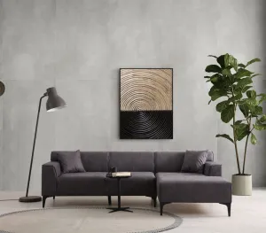 Rohová sedacia súprava / Rohová pohovka New Petra R Corner - Anthracite