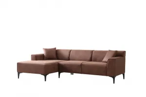 Rohová sedacia súprava / Rohová pohovka New Petra L Corner - Cognac