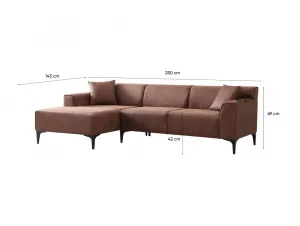 Rohová sedacia súprava / Rohová pohovka New Petra L Corner - Cognac