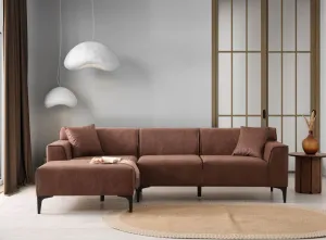 Rohová sedacia súprava / Rohová pohovka New Petra L Corner - Cognac