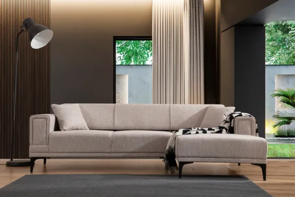 Hanah Home Rohová sedací souprava Horizon 250 cm světle hnědá pravá