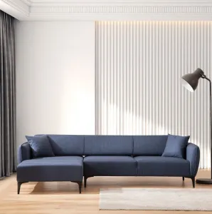 Hanah Home Rohová sedací souprava Belissimo 270 cm modrá levá