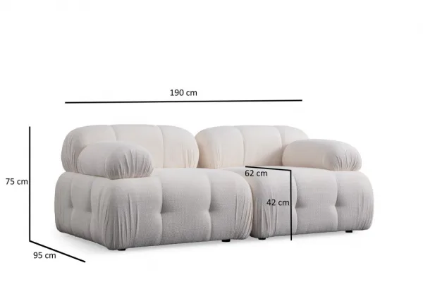 Dvojmiestna pohovka Petite 2 - White