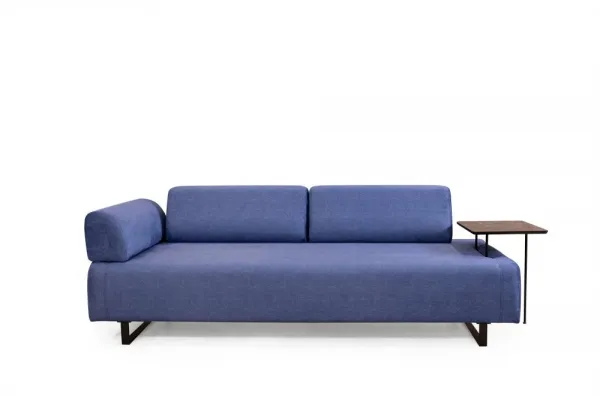 Hanah Home Třímístná pohovka Infinity 220 cm se stolkem modrá
