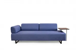 Hanah Home Třímístná pohovka Infinity 220 cm se stolkem modrá