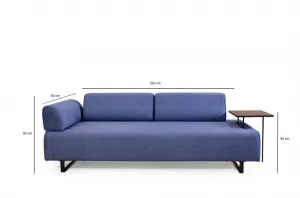 Hanah Home Třímístná pohovka Infinity 220 cm se stolkem modrá