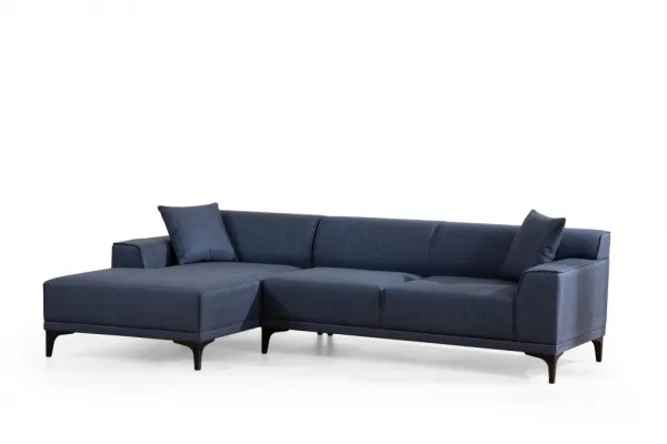 Hanah Home Rohová sedací souprava Petra 250 cm modrá levá