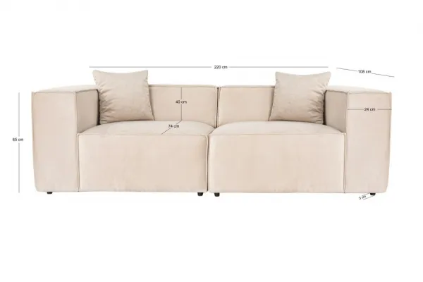 Dvojmiestna pohovka Lora 2 Seater - Cream