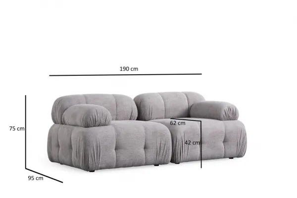 Dvojmiestna pohovka Petite 2 - Light Grey