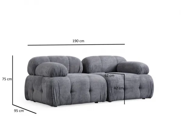 Dvojmiestna pohovka Petite 2 - Grey