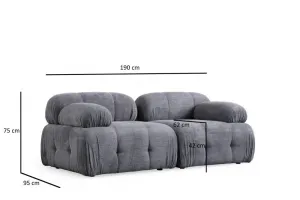 Dvojmiestna pohovka Petite 2 - Grey