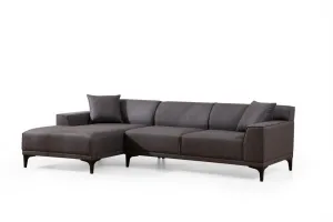 Hanah Home Rohová sedací souprava Petra 250 cm antracitová levá