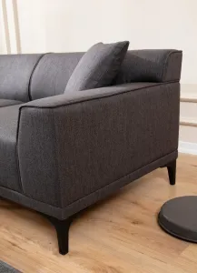 Hanah Home Rohová sedací souprava Petra 250 cm antracitová levá