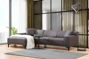 Hanah Home Rohová sedací souprava Petra 250 cm antracitová levá