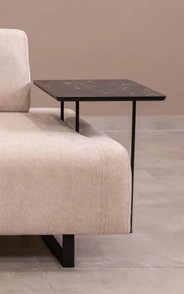 Hanah Home Třímístná pohovka Infinity 220 cm se stolkem béžová