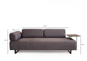 Hanah Home Třímístná pohovka Infinity 220 cm se stolkem antracitová