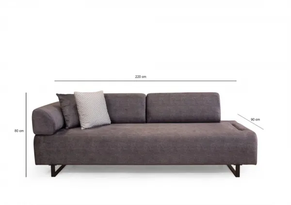 Hanah Home Třímístná pohovka Infinity 220 cm se stolkem antracitová