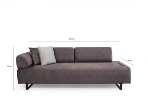 Hanah Home Třímístná pohovka Infinity 220 cm se stolkem antracitová