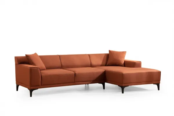 Hanah Home Rohová sedací souprava Petra 250 cm oranžová pravá