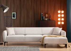 Hanah Home Rohová sedací souprava Belissimo 270 cm bílá pravá