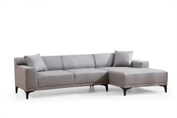Hanah Home Rohová sedací souprava Petra 250 cm světle šedá pravá