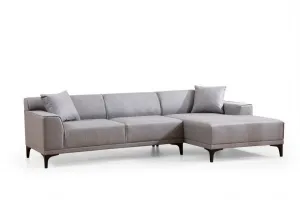 Hanah Home Rohová sedací souprava Petra 250 cm světle šedá pravá