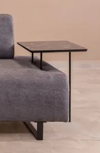 Hanah Home Třímístná pohovka Infinity 220 cm se stolkem antracitová