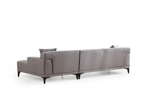 Hanah Home Rohová sedací souprava Petra 250 cm světle šedá pravá