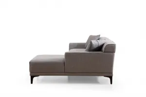 Hanah Home Rohová sedací souprava Petra 250 cm světle šedá pravá