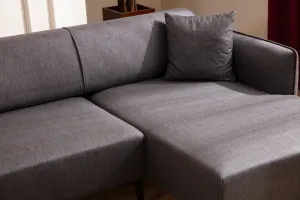 Hanah Home Rohová sedací souprava Belissimo 270 cm tmavě šedá pravá