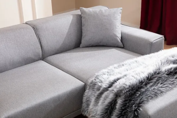 Hanah Home Rohová sedací souprava Petra 250 cm světle šedá pravá