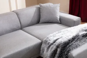 Hanah Home Rohová sedací souprava Petra 250 cm světle šedá pravá
