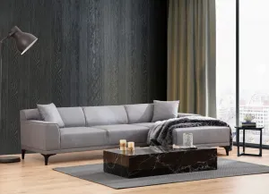 Hanah Home Rohová sedací souprava Petra 250 cm světle šedá pravá