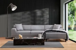 Hanah Home Rohová sedací souprava Petra 250 cm světle šedá pravá