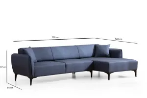 Hanah Home Rohová sedací souprava Belissimo 270 cm modrá pravá