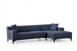 Hanah Home Rohová sedací souprava Petra 250 cm modrá pravá
