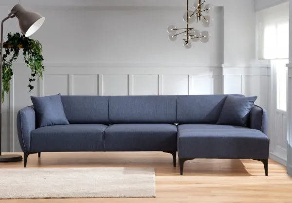 Hanah Home Rohová sedací souprava Belissimo 270 cm modrá pravá