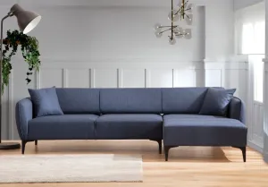 Hanah Home Rohová sedací souprava Belissimo 270 cm modrá pravá