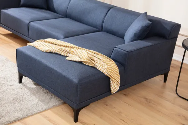 Hanah Home Rohová sedací souprava Petra 250 cm modrá pravá