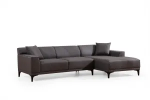 Hanah Home Rohová sedací souprava Petra 250 cm antracitová pravá